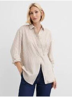 🏝️LOFT🏝️STRIPE BUTTON DOWN